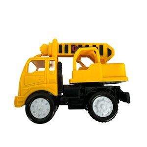 Toy Crane Truck Construction Vehicle Yellow & Black Diecast For Kids Playtime Fu